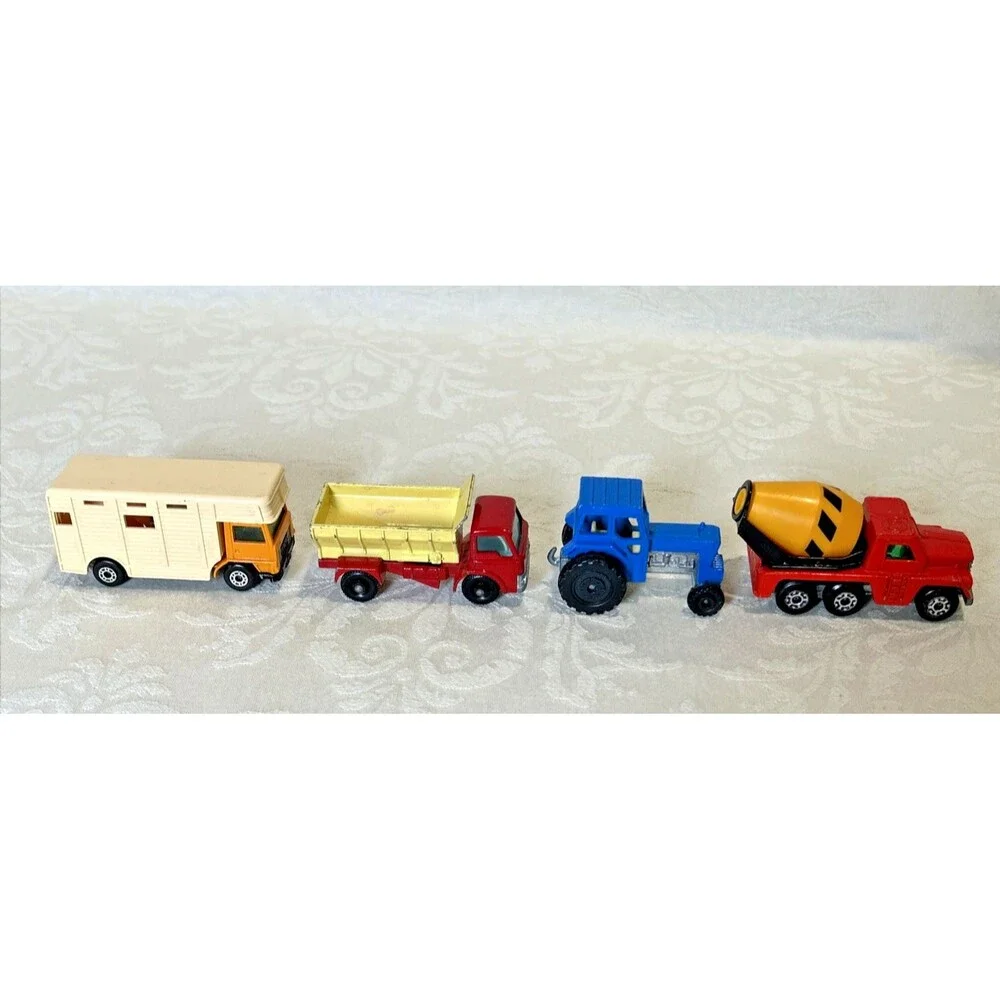 Vintage Matchbox Superfast Diecast Lot 4 Lesney England Tractor Cement Dump Trk
